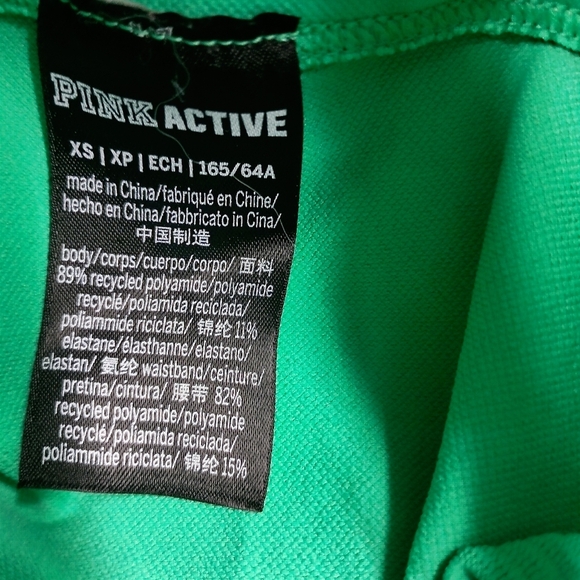 PINK Victoria's Secret Green Leggings Stretchy Form-Fitting - Picture 3 of 15
